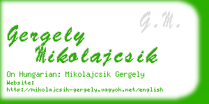 gergely mikolajcsik business card